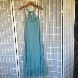 Garnet Hill Maxi tank dress size 10 soft turquoise blue